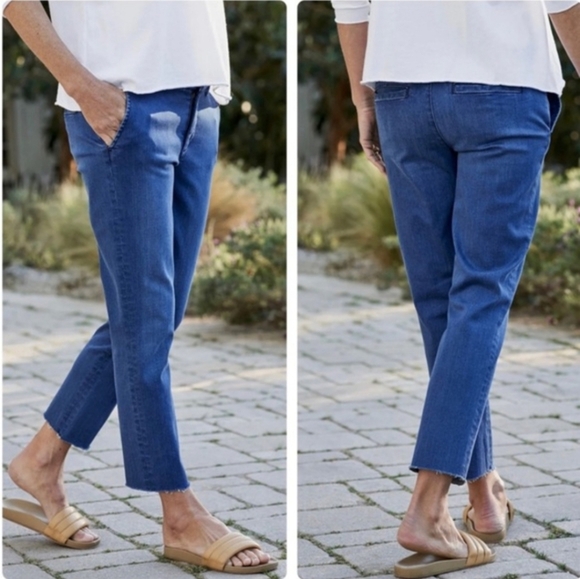 Frank & Eileen Wicklow Italian Chino Performance Pants Raw Hem Denim 6 - Picture 2 of 7